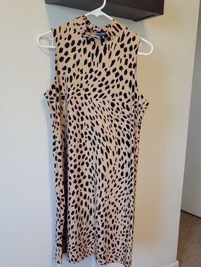 Apt. 9 Sleeveless Tan & Black Animal Print Midi Dress